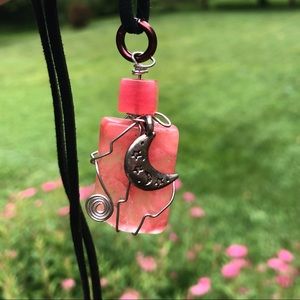Wire wrapped red stone necklace